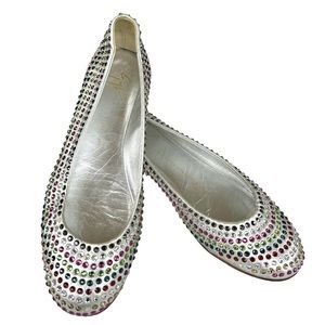 Giuseppe Zanotti Silver Flats Multicolored Rhinestone